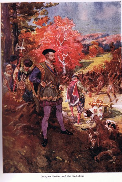 Jacques Cartier with the Redskins, Illustration from 